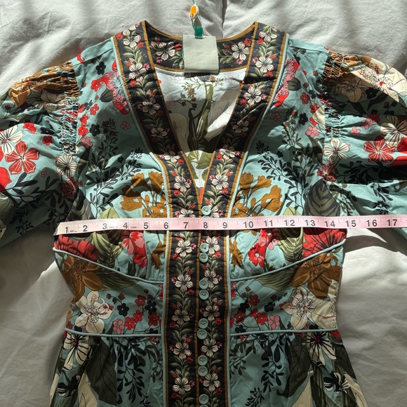 Farm Rio Blue Beauty Bouquet Mini Dress XS NWT - Picture 11 of 12